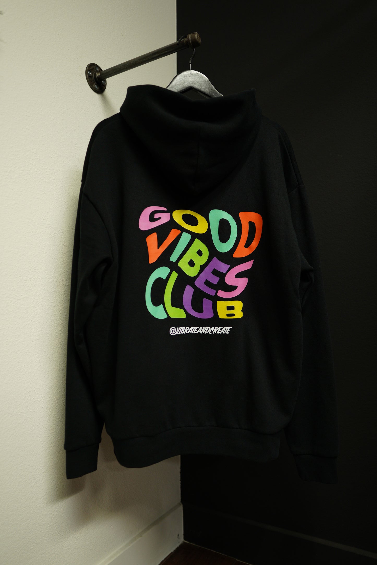 Good Vibes Oversized Hoodie Rainbow